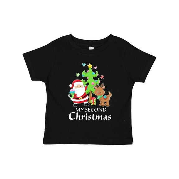 Inktastic My 2nd Christmas with Santa Reindeer and Tree Boys or Girls Toddler T-Shirt