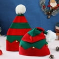 thumbnail image 2 of harmtty Hat Wavy Stripes Plush Ball Warm Contrast Colors Christmas Hat for Winter, 2 of 7