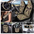 thumbnail image 2 of Qpednta 15Pcs Duck Camo Bow Car Seat Covers Full Set Universal, Steering Wheel Cover, Seat Belt Pads, Trash Can, Cup Coasters, Vent Pouch, View Mirror Cover, Keychain, Easy to Install, 2 of 7