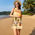 thumbnail image 3 of Balery Gnomes Happy Thanksgiving Vestidos de verano para mujer con estampado: vestido holgado sin mangas, vestido playero informal y cómodo para días calurosos., 3 of 7