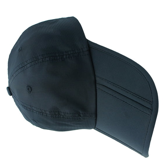 WHAMVOX Folding Sun Hat Quick-drying Solid Color Waterproof Baseball Adjustable Sun Block Hat for Outdoor Travel (Dark Blue)