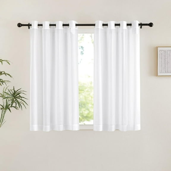 YEAHMART Emily Voile Sheer Grommet Curtain Panel 1PC, 55"x63", White