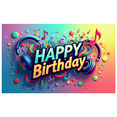 thumbnail image 1 of Happy Birthday Music Backdrop Vibrant Party Banner Colorful Celebration Background Festive Event Sign Birthday Party Decoration Kids Celebration Banner, 1 of 3