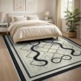 thumbnail image 3 of ODIKA 8'x10' Washable Area Rug Non-Slip Chair-Friendly Mat Snake Serpent Retro Abstract Grid Reptile Geometric Aesthetic for Dining Room, Large Office, Lounge, 3 of 7