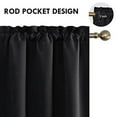 thumbnail image 4 of DWCN Blackout Curtains – Thermal Insulated, Energy Saving & Noise Reducing Bedroom and Living Room Curtains, Black, W 42x L 63 Inch, Set of 2 Rod Pocket Curtain Panels, 4 of 5