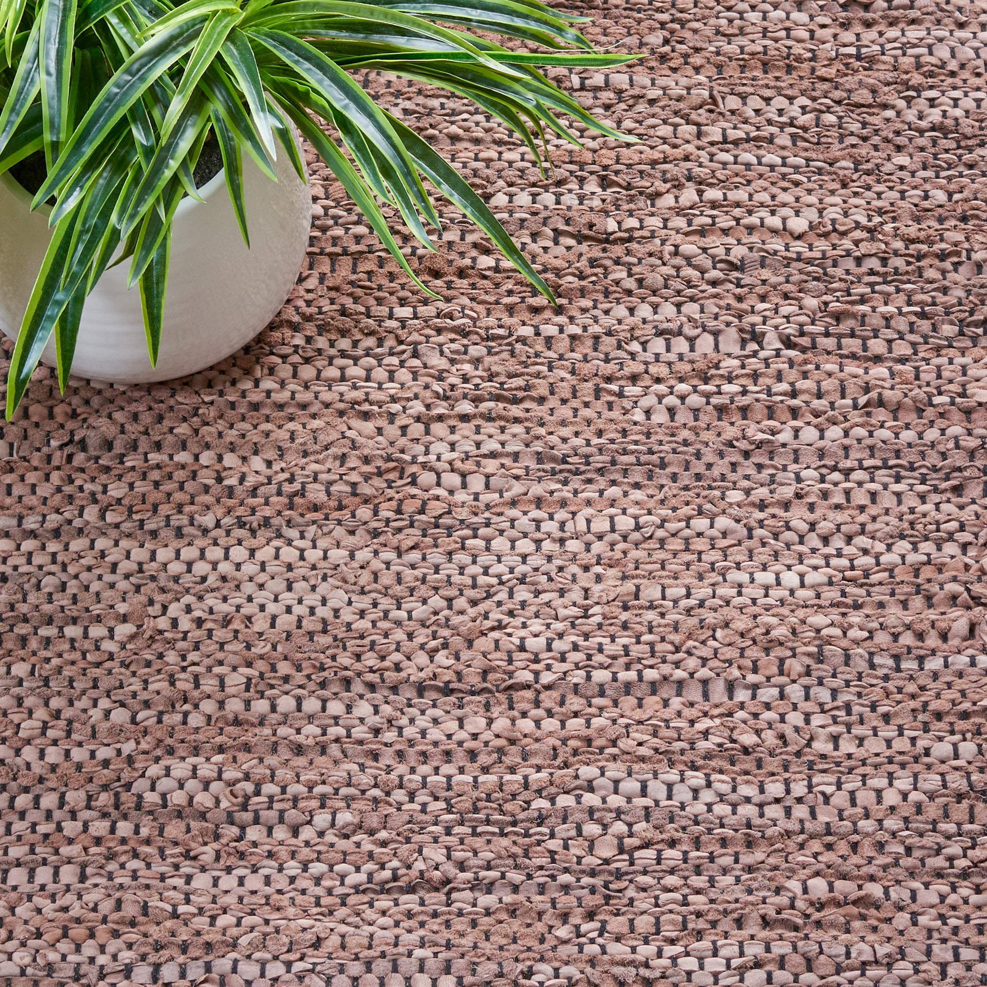 SAFAVIEH Vintage Leather Grace Striped Area Rug, Brown/Black, 8' x 10'