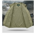thumbnail image 3 of BiZtdJrK Men Big and Tall Solid Vest Loose Fit Lightweight Sleeveless Cargo Vests Outdoor Hiking Travel Golf Vest with Pockets Back To College Sales Khaki XL, 3 of 5