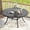 Black, variant on Vicllax Outdoor Patio Dining Table Dia.41" Slatted Tabletop Metal Frame with Umbrella Hole, Black