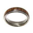 thumbnail image 3 of Genuine inlay Hawaiian koa wood band ring titanium comfort fit dome style 6mm size 7, 3 of 5
