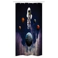 thumbnail image 1 of Outer Space Stall Shower Curtain, Astronaut in the Outer Space with the Planets Globe Satellite Energy Eternity Theme, Fabric Bathroom Set with Hooks, 36W X 72L Inches Long, Multi, by Ambesonne, 1 of 1