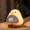 thumbnail image 3 of Reloj despertador infantil recargable blanco con luz nocturna, despertador digital con pantalla de temperatura, regalo perfecto para niñas y niños, cumpleaños, fiestas y Navidad., 3 of 5
