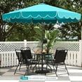thumbnail image 4 of Costway 10 FT Patio Umbrella with Crank Tilt Adjustment Ruffles Vented Top 8 Ribs Blue, 4 of 10