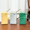 thumbnail image 2 of Creative Retro Refrigerator Square Water Cup with Covered Stainless Straw Ceramic Cup Funny Office Couples Gift Coffee Mugs (Yellow,501-600ml), 2 of 6