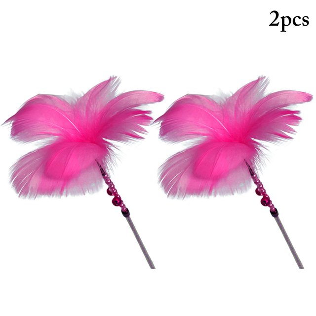 2 Pcs Cat Plume Teaser Interactif Belle Chat Jouet Interactif Chat Teaser Baguette