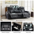 thumbnail image 3 of 2 Pieces Power Recliner Chair Sets,Faux Leather 3-Seat Reclining Sofa,Loveseat Recliner Chair for Living Room Furniture Set Home Theater Seating with Adjustable Headre,USB Ports,Cup Holders, 3 of 8
