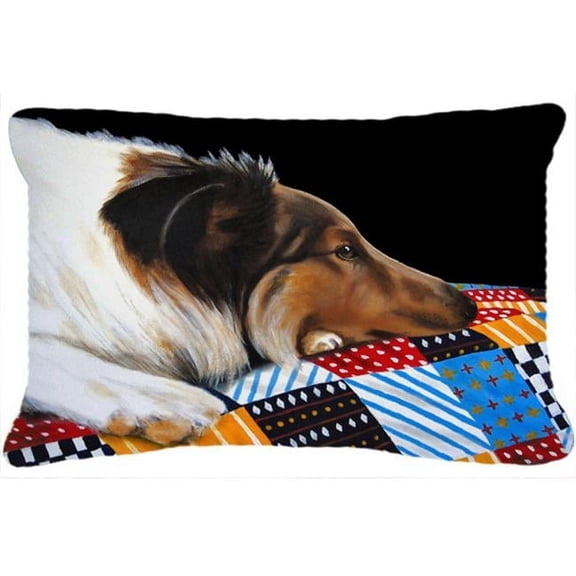 Day Dreamer Collie Fabric Decorative Pillow