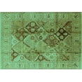 thumbnail image 1 of Ahgly Company Machine Washable Indoor Rectangle Oriental Turquoise Blue Industrial Area Rugs, 2' x 5', 1 of 4