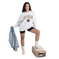 thumbnail image 2 of Women's Gameday Couture  Ash New Orleans Saints Traditional Logo Oversized Premium Fleece Pullover Sweatshirt, 2 of 7