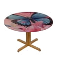 thumbnail image 3 of nygtbtfer Flowers Round Fitted Tablecloth with Elastic Edge, Butterfly Round Table Cover Home Decorative Tablecloth for Dining Table Dinner Party Family Gathering,Fit for Round Tables 46-50, 3 of 8