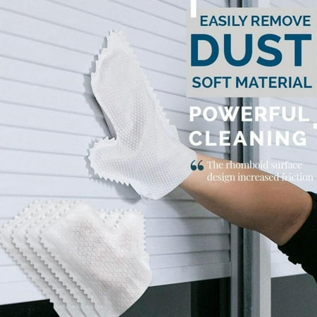 

10pcs Disposable Dust Removal Gloves Non-Woven Fabric Dual-Sided Cleaning Gloves for Grab and Lock in Dust Pet Hair and Allergens