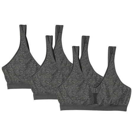 

3 Pack Gravel Grey Heather Womens Revolution Bali 3484 Bra Smart Size