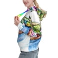 thumbnail image 2 of Fotbe Alligator Donut Pool Float Pattern Womens Long Sleeve Hoodie, Pullover Hooded Sweatshirt, Kangaroo Pocket Hoodie with Eye-catching Drawstrings-Small, 2 of 7
