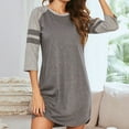 thumbnail image 2 of Hvyesh Womens Nightgown Soft 3/4 Sleeve Nightdress Lightweight Sleep Shirt Cozy Thigh Length Sleepwear Lightweight Loungewear, 2 of 7