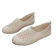 Flats Shoes for Women Casual Slip On Flat Shoes Breathable Mesh Loafers Comfortable Lightweight Walking Shoes For,Beige,CN:42(US:8.5)