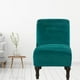 thumbnail image 5 of Funda de terciopelo antideslizante para silla sin brazos, protector de muebles para el hogar y el hotel. Verde oscuro, 5 of 9
