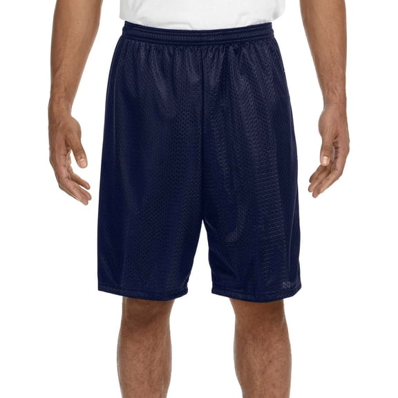 A4 Apparel N5296 Nine Inch Inseam Mesh Short - Navy - Small