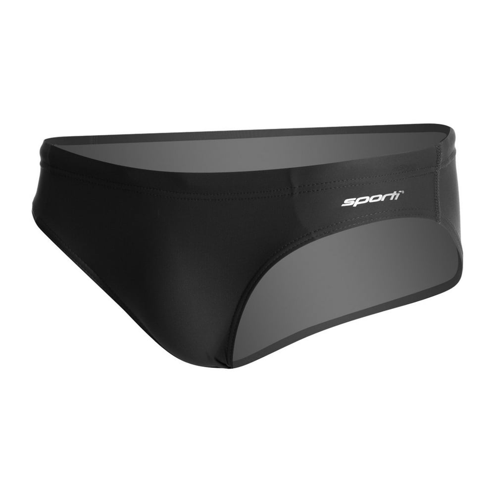 Sporti Solid Swim Euro Brief Swimsuit (34, Black)