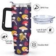 thumbnail image 3 of Mushroom 40 Oz Tumbler with Handle Lid and Straw, Stainless Steel Double Walled Vacuum Insulated Cup, Cute Anniversary Wedding Birthday Gifts Tumbler for Women Men Friends Outdoor Indoor, 3 of 7