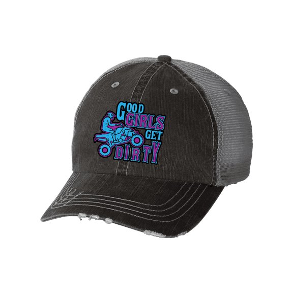 Women's Embroidered Good Girls Get Dirty Baseball Cap, Black