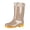 Khaki, variant on Puntoco Women's Knee High Waterproof Rain Boots, Thick Non-Slip Sole Mid Heel Tall Rubber rain boots, Tall Rain Boots for Outdoor Garden Purple 8.5