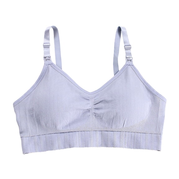 MOJOGO Women's Maternity Bra Open Front Breastfeeding Nursing Bras Ribbed Comfort Sleep Bra with Support L