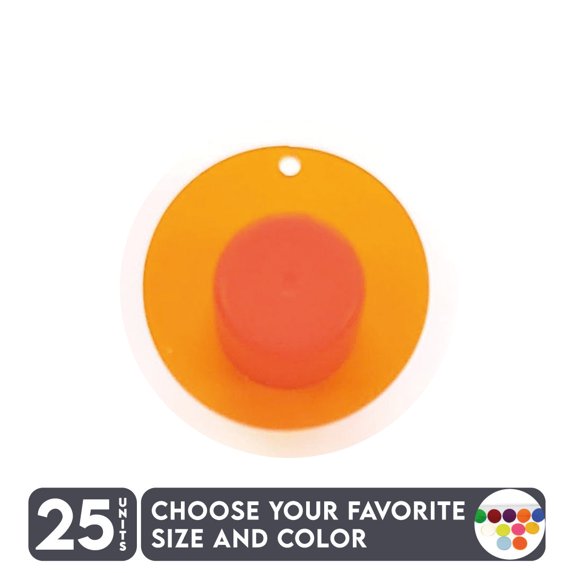 25 Units Acrylic Circle Blanks With Hole 1/8" Thick - Tranlucent Colors - (Size 10") Made in USA
