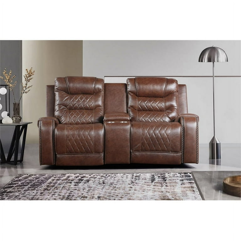 Lexicon Putnam Power Double Reclining Loveseat with Center Console