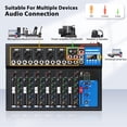 thumbnail image 3 of Mezclador de interfaz de audio Riworal de 7 canales con Bluetooth +48V, 3 of 9