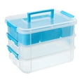 thumbnail image 2 of Caja de Almacenamiento Apilable, Caja de Almacenamiento de Bloques de Construcción, Organización, Organizador con Mango Multifuncional para Bobinas de , azul Soledad Contenedor de almacenamiento, 2 of 10
