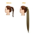 thumbnail image 3 of SAYFUT Straight Ponytail Extension 28 inch Natural Long Ponytails Wrap Around Clip in Hair Piece Synthetic Hairpieces for Women Girls, Natural Black,160g, 3 of 8