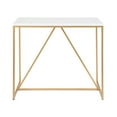 thumbnail image 5 of Kate and Laurel Kaya Modern Glam Pub Table, 42 x 24 x 36, White and Painted Gold, Rectangle Two-Tone Computer Desk Table with Geometric Metal Base and Mixed Materials Design, 5 of 7