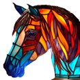 thumbnail image 2 of Luz de mesa retro, vitral de resina, luz de noche, adorno para el hogar (caballo), 2 of 5