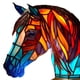 thumbnail image 2 of Lámpara de mesa retro de vidrio, lámpara de mesita de noche teñida de resina, adorno para el hogar (caballo), 2 of 6