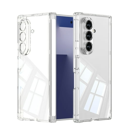 Decase for Samsung Galaxy Z Fold 7 Acrylic Clear Case,Wireless Charging,Magnetic Hinge,Transparent Shockproof Protection Anti-Yellowing Resistant Phone Case for Galaxy Z Fold 7 5G 2025,Clear