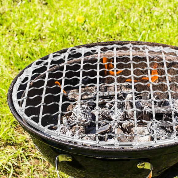 PENIKOKO Grill Net Round Cooking Grate Silver Metal For Outdoor Cooking 1Set