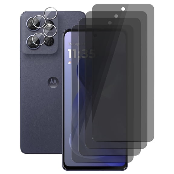 UZWZW (4 2) for Motorola Moto G Power 5G (2025) Privacy Screen Protector Tempered Glass with Camera Lens Protector
