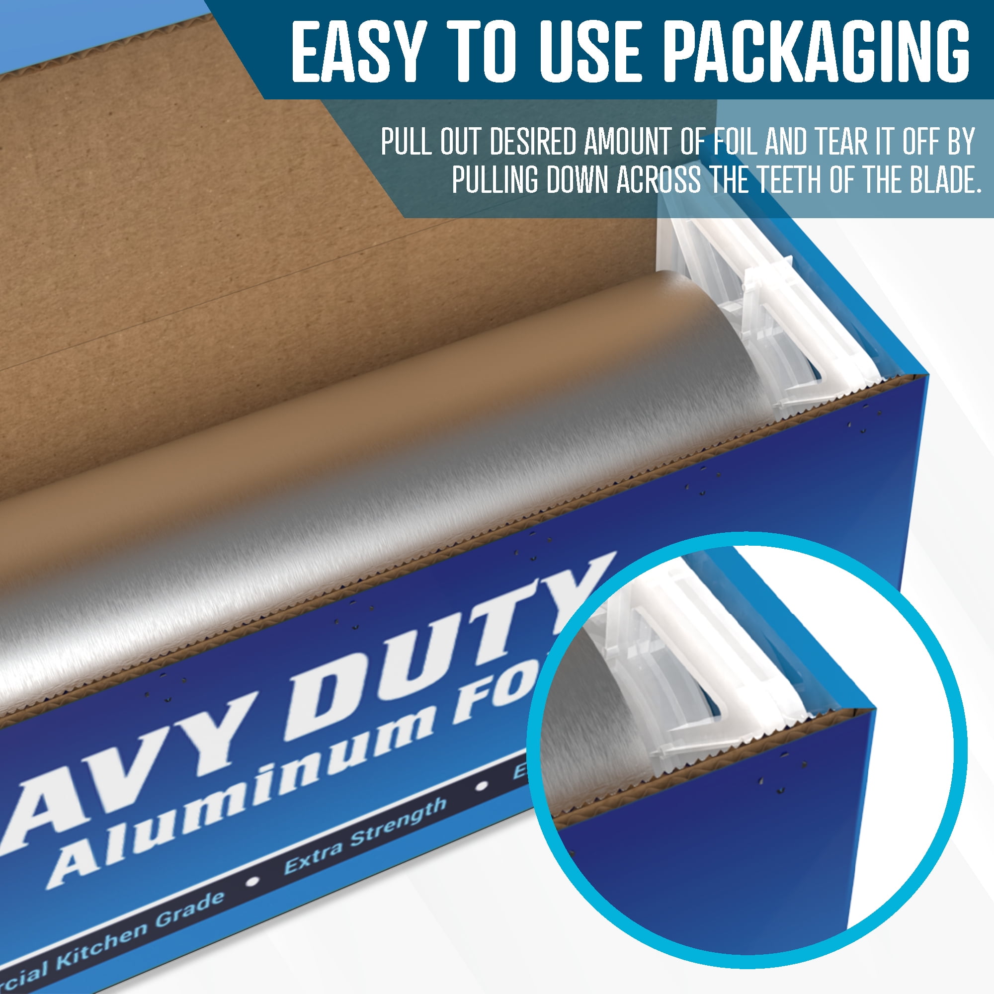 Rhino Aluminum Heavy Duty Aluminum Foil | 12 Inches by 350sf Long Roll, 25 Microns Thick | Commercial Grade & Extra Thick, Strong Enough for Food Service Industry