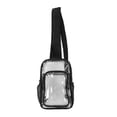 thumbnail image 3 of Bolso bandolera transparente de PVC con gancho desmontable ajustable, impermeable, negro, transparente, para viajes, senderismo, Camping, 3 of 10