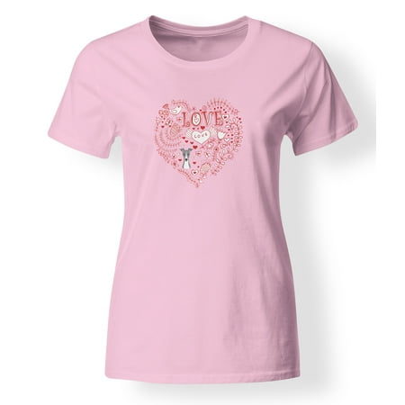 Italian Short - Love Hearts and Italian Greyhound T-shirt Ladies Cut Short Sleeve Double ExtraLarge BB4495-978-2XL
