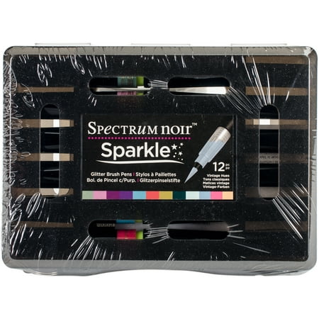 Spectrum Noir Sparkle Vintage Hues Glitter Brush Pen, 12
